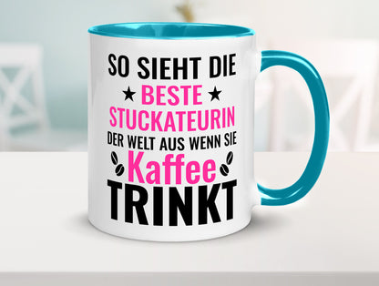 Kaffee trinkt: Stuckateurin | Innenausbau Geschenk Humor Geschenkidee lustiger