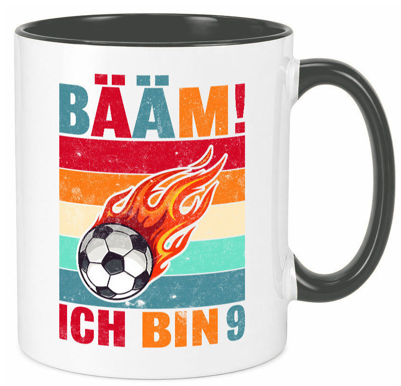 9. Geburtstag | Bääm ich bin 9 Fußball Geschenkidee Humor Tasse