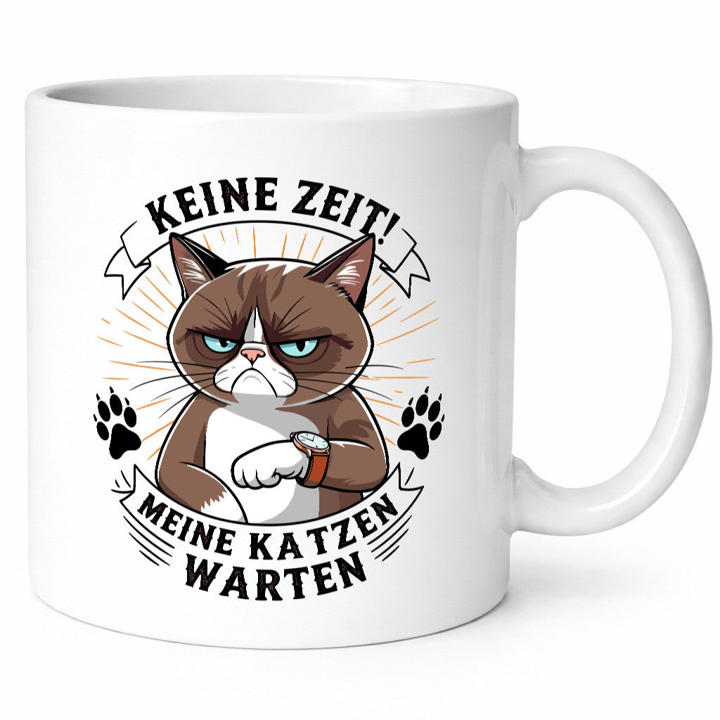 Keine Zeit meine Katzen Warten | Schwarze Katze Geschenkidee Tierliebhaber