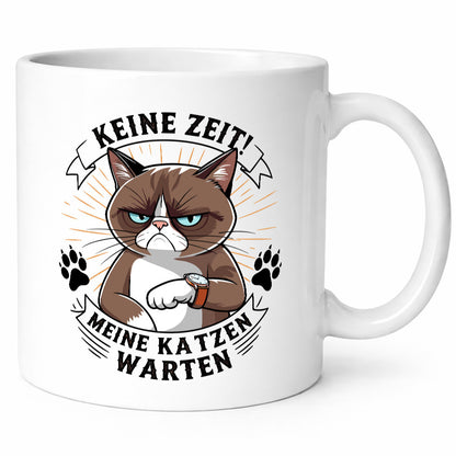 Keine Zeit meine Katzen Warten | Schwarze Katze Geschenkidee Tierliebhaber