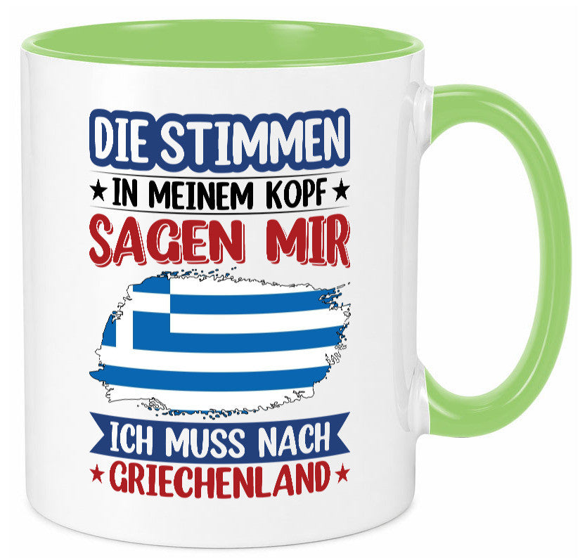 Griechenland | Urlaub Stimmen in meinem Kopf Traumland Humor Geschenkidee Tasse
