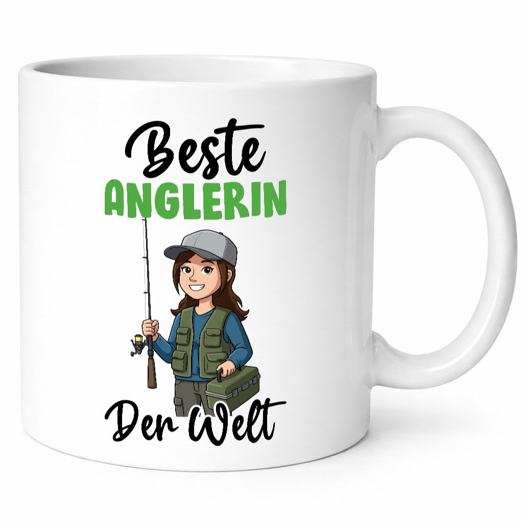 Beste Anglerin | Angeln Fischerin v2 lustig Humor Geschenkidee Geschenk Tasse
