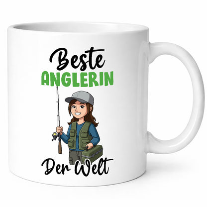 Beste Anglerin | Angeln Fischerin v2 lustig Humor Geschenkidee Geschenk Tasse