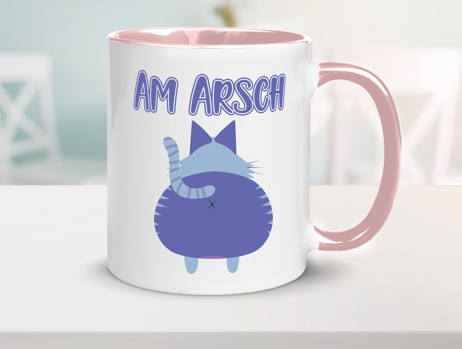 Am Arsch | Katzenmotiv Tasse Kollege Katzenbesitzer Geschenkidee Arbeit