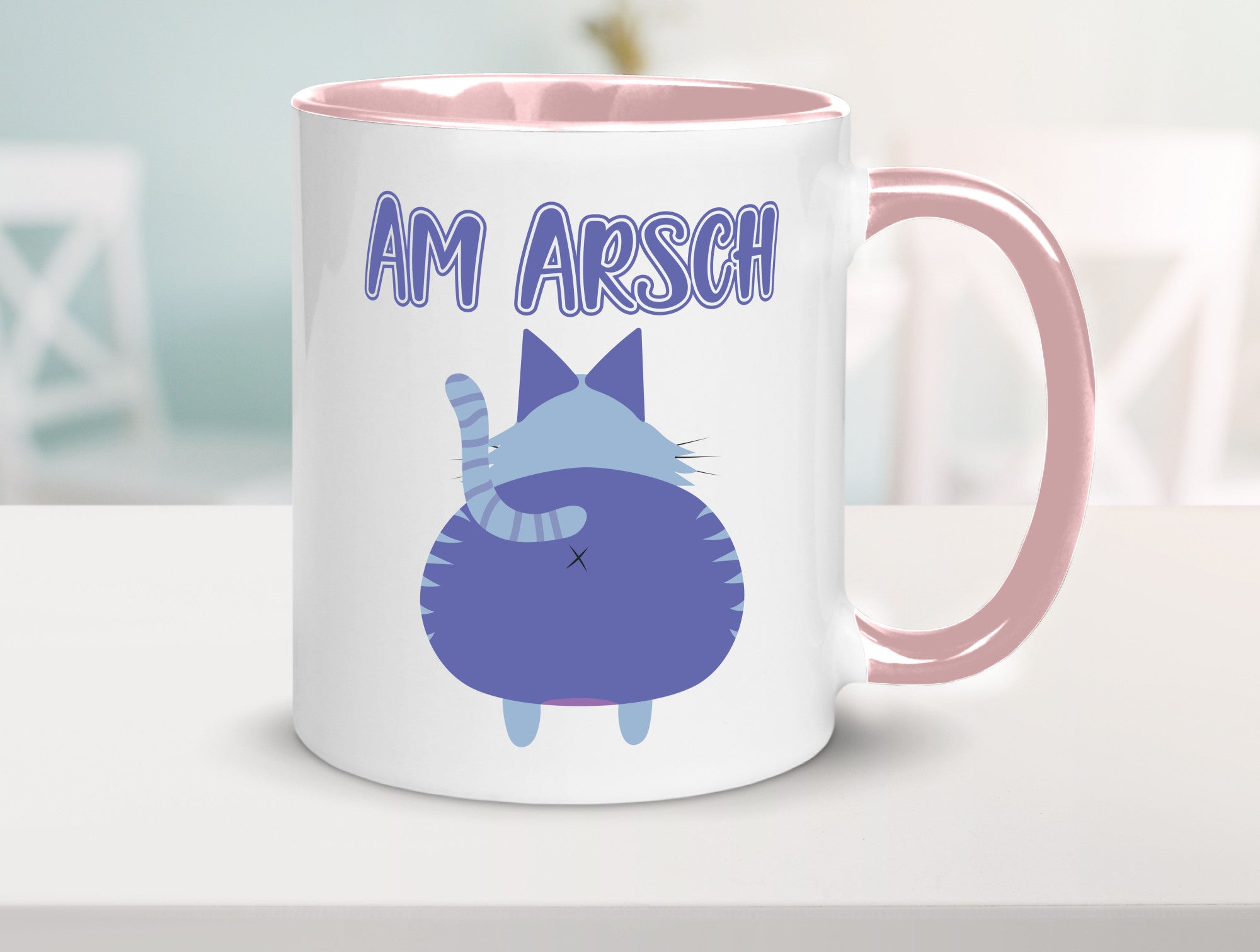 Am Arsch | Katzenmotiv Tasse Kollege Katzenbesitzer Geschenkidee Arbeit