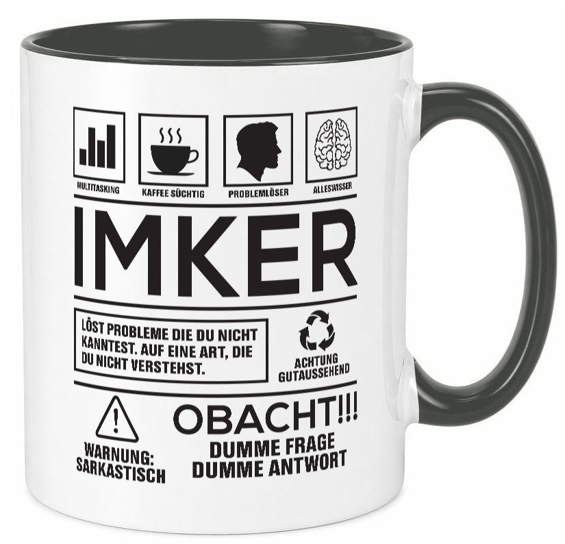 Achtung Probleme Imker | Imkerei Geschenk Humor Geschenkidee lustiger Spruch Tasse
