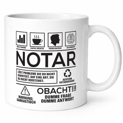 Achtung Probleme Notar | Jurist lustig Humor Geschenkidee Geschenk Tasse