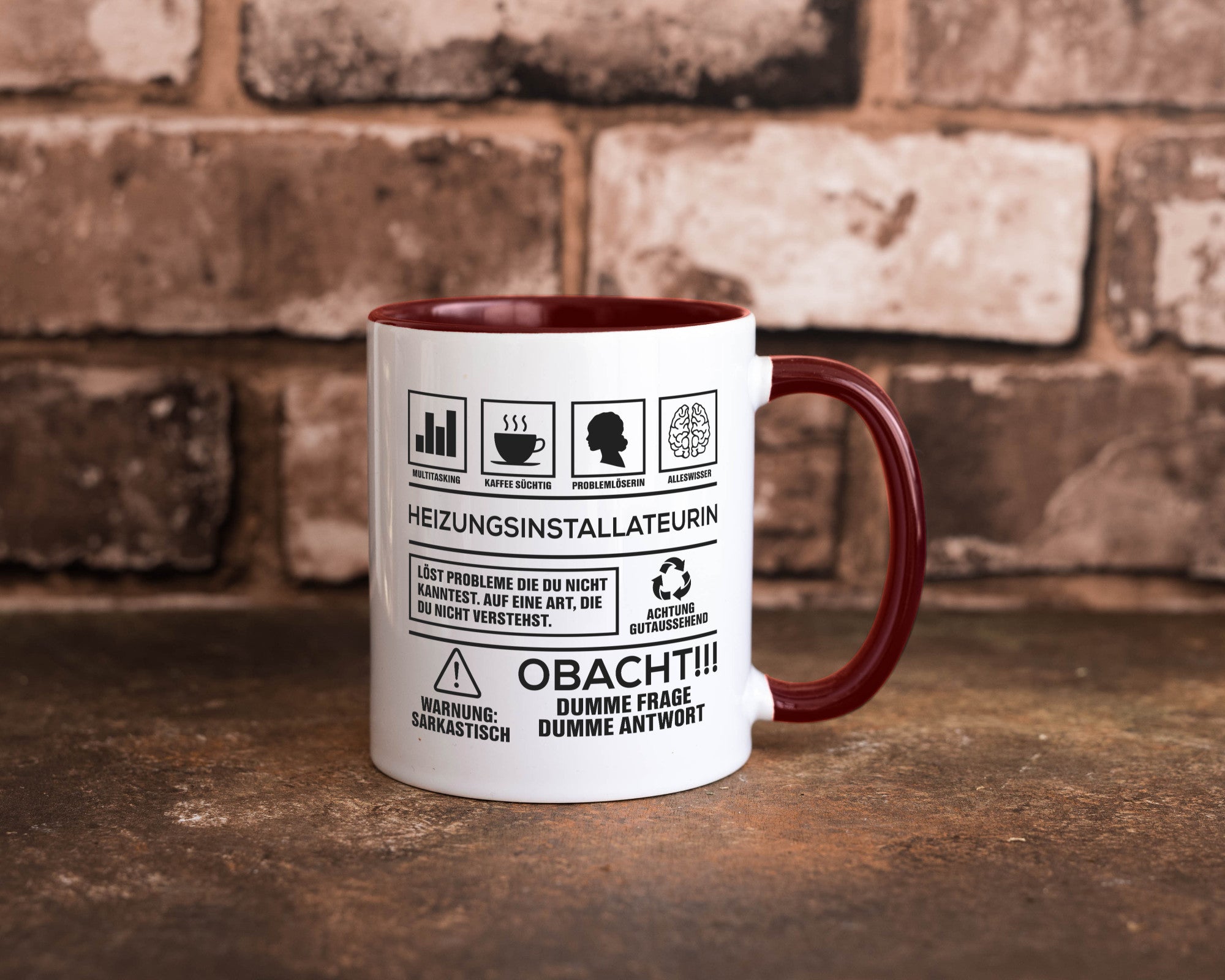 Achtung Probleme Heizungsinstallateurin | Heizung Humor Geschenkidee Tasse
