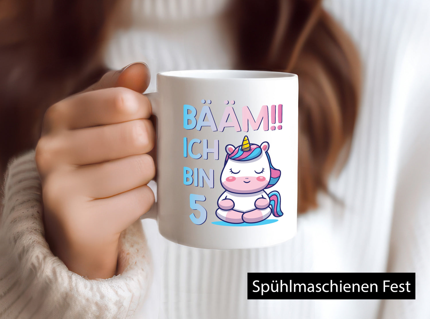 Baam!! Ich bin 5 | Einhorn Geschenkidee Humor Tasse