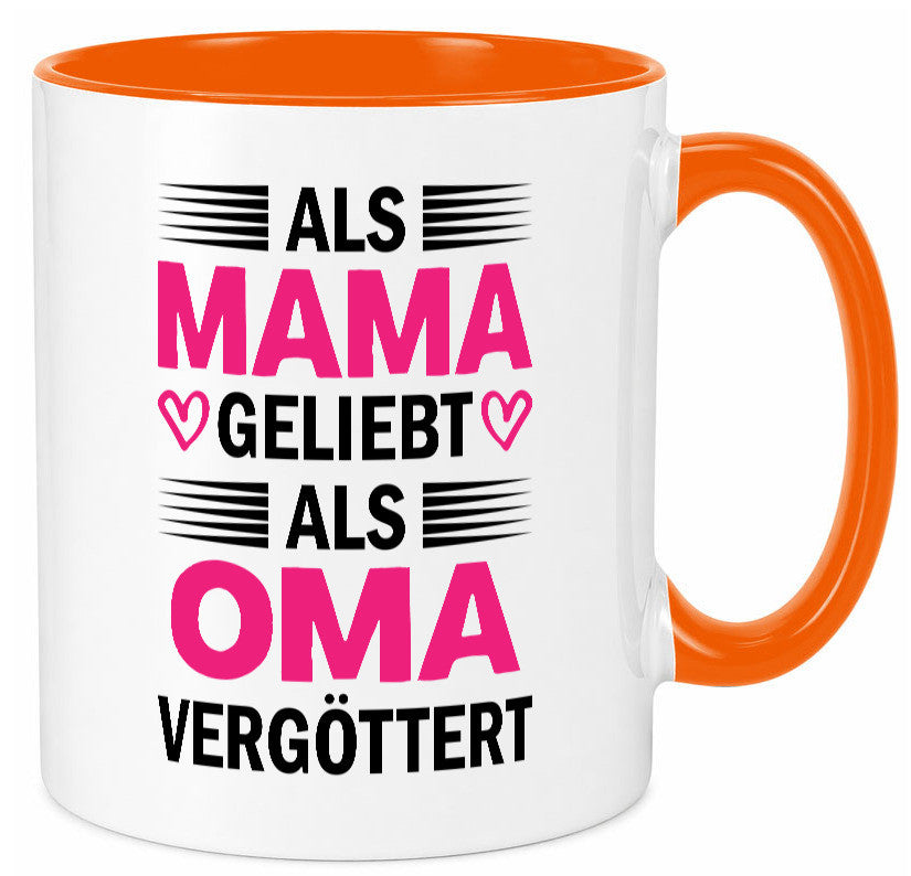 Als oma Vergöttert | Muttertag mama Großmutter Humor Familie Geschenkidee Tasse