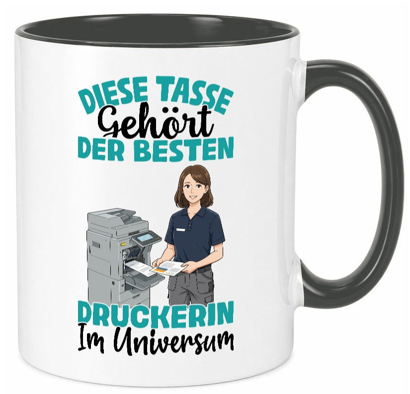 Im Universum: Druckerin | Druckerei Print Medien Geschenk Humor Geschenkidee Tasse