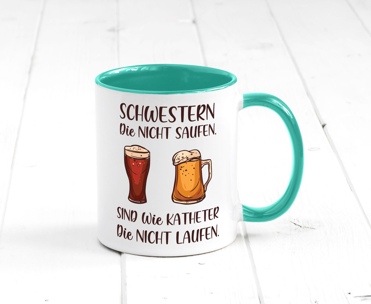 Schwestern die nicht saufen, Katheder laufen | Gläser lustiger Spruch Geschenk
