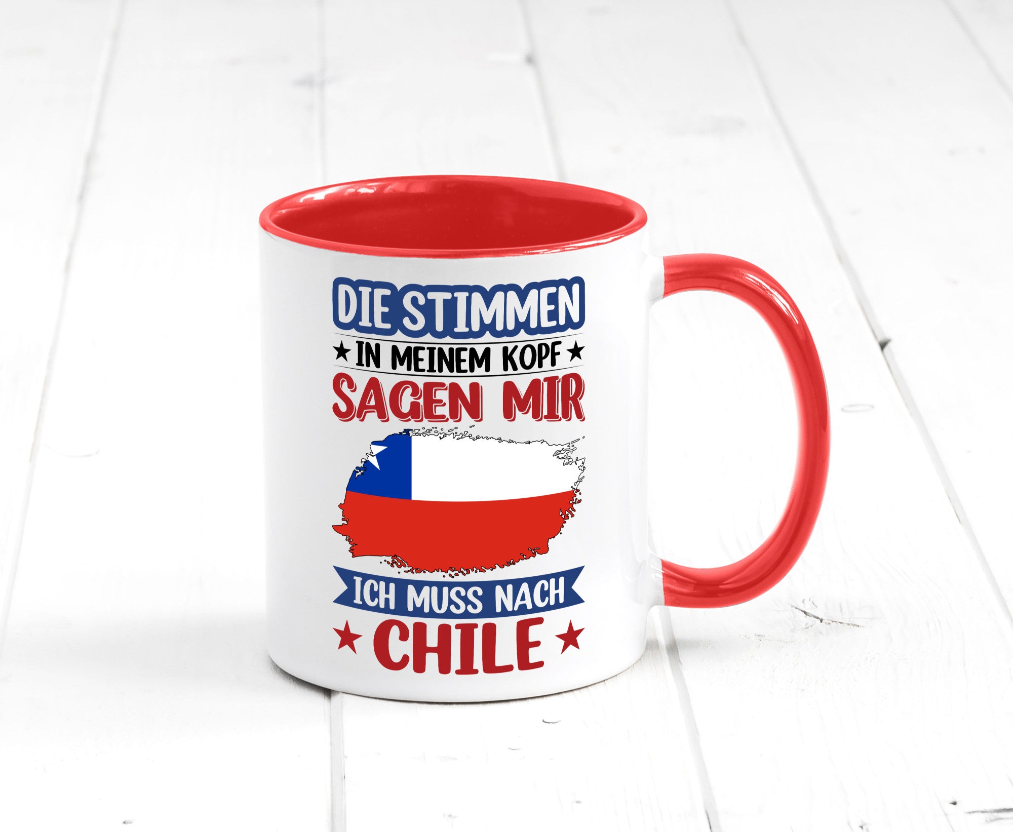 Chile | Urlaub Stimmen in meinem Kopf Traumland Geschenkidee Humor Tasse