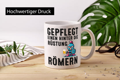Gepflegt einen hinter die Rüstung römern | Bier lustiger Spruch Geschenk Humor