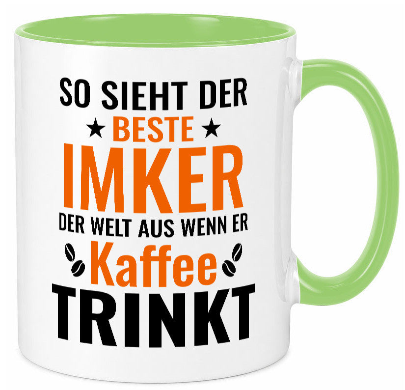 Kaffee trinkt: Imker | Imkerei lustiger Spruch Geschenk Humor Geschenkidee Tasse