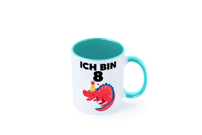 8. Geburtstag | Dino Dinosaurier 8 Jahre lustig Geschenkidee Geschenk Tasse