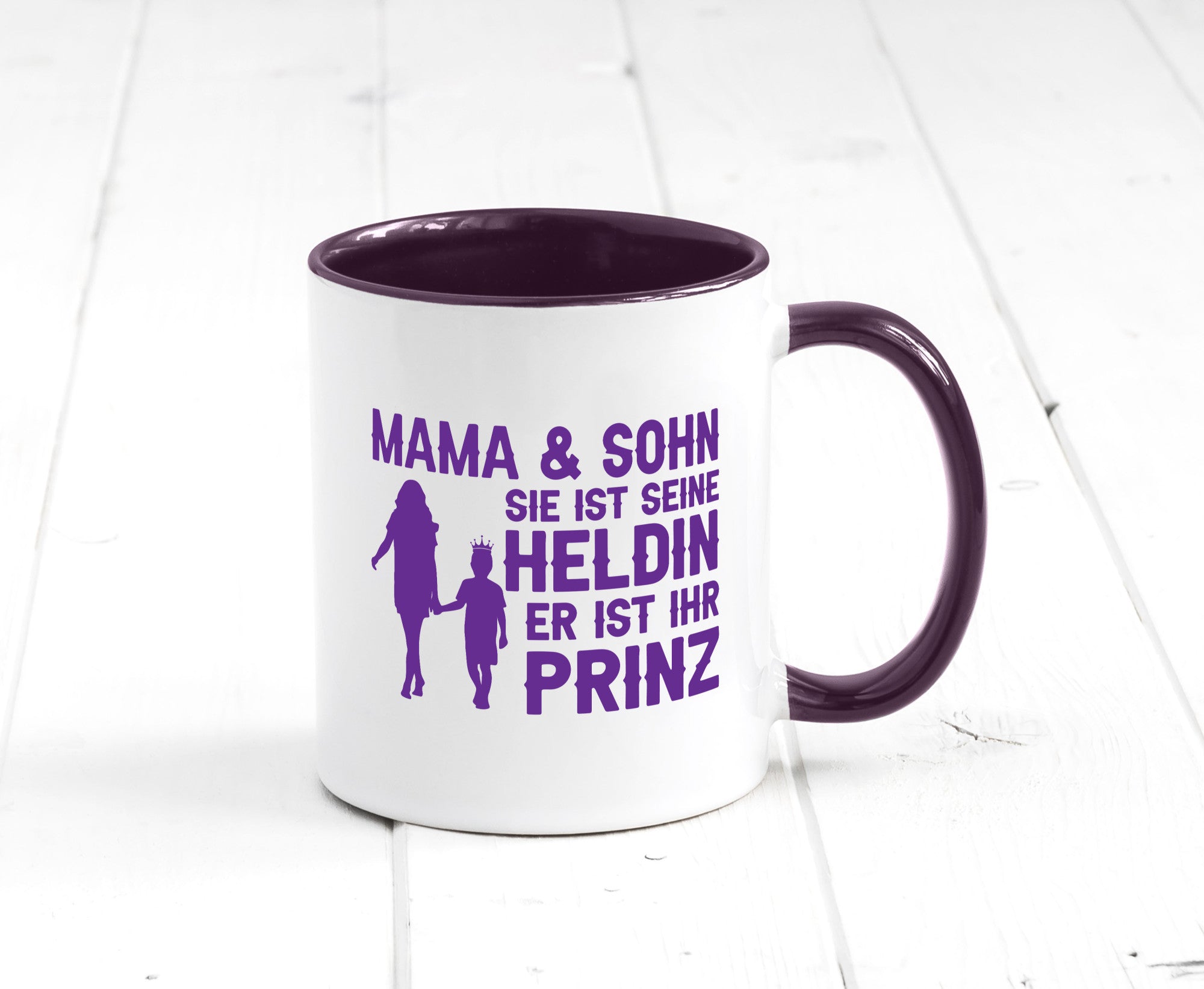 Mama &amp; Sohn | Helding Prinz Mutterliebe Geschenkidee Familie Humor Tasse