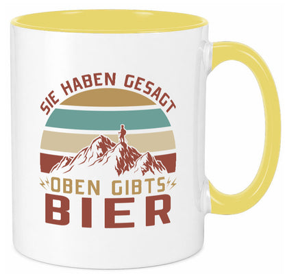 Oben gibtÂ´s Bier | Mensch Berge Geschenkidee Humor Tasse