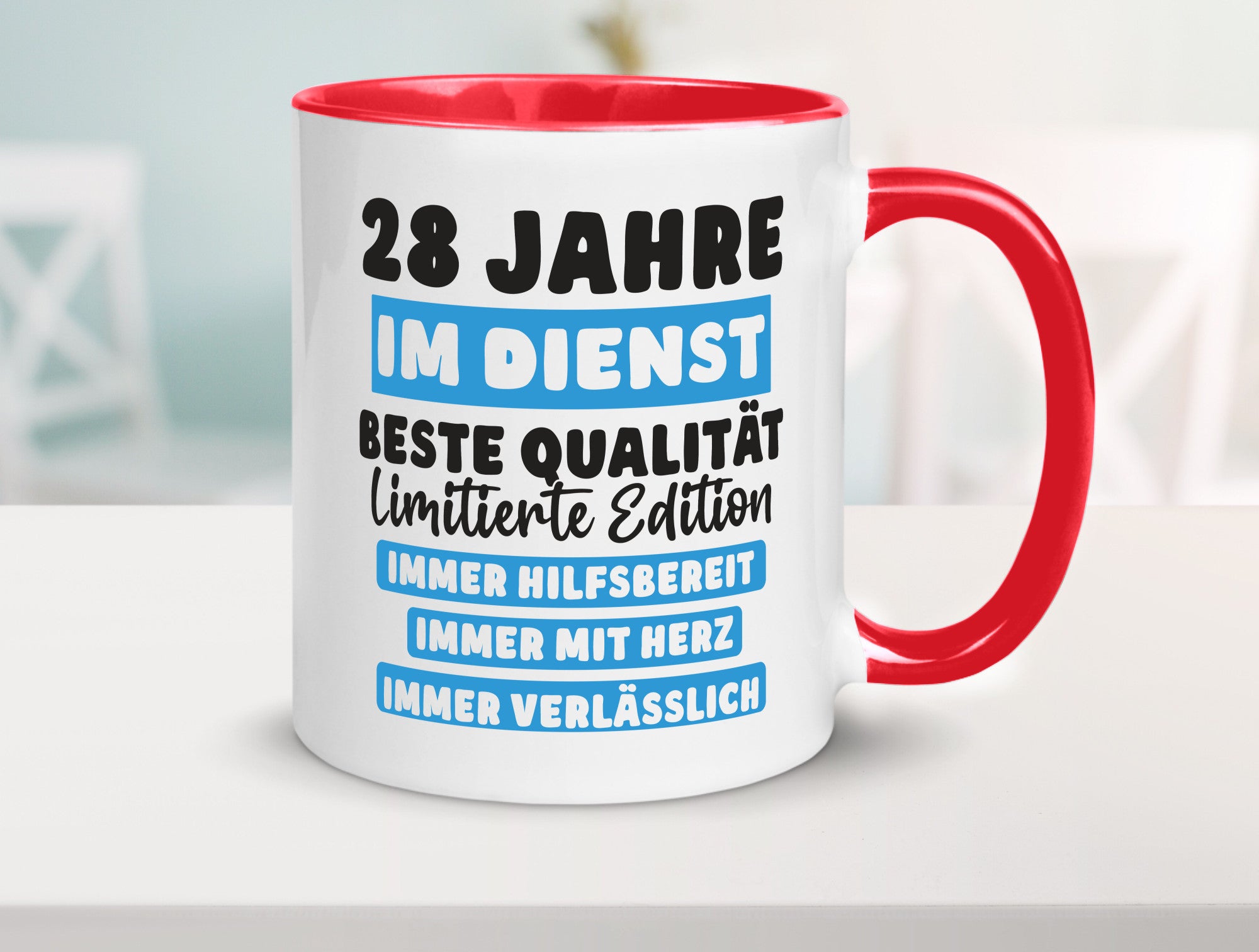 28 Jahre im Dienst | Jubiläum Arbeit v6 lustig Kollegen Büro Geschenk Tasse