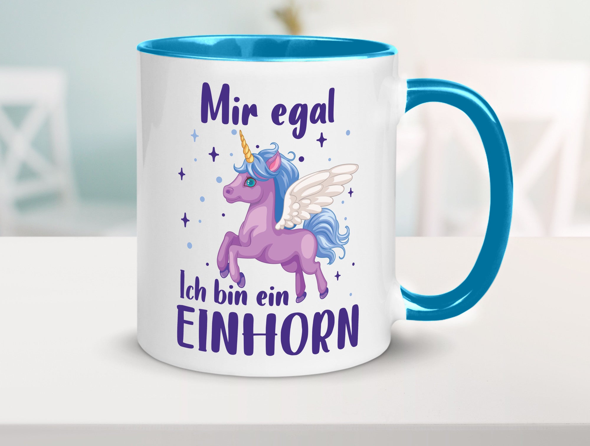 Mir egal, ich bin ein Einhorn | lustig Humor Geschenkidee Geschenk Tasse
