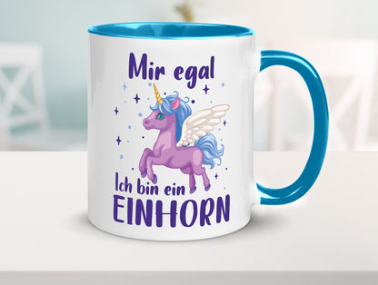 Mir egal, ich bin ein Einhorn | lustig Humor Geschenkidee Geschenk Tasse