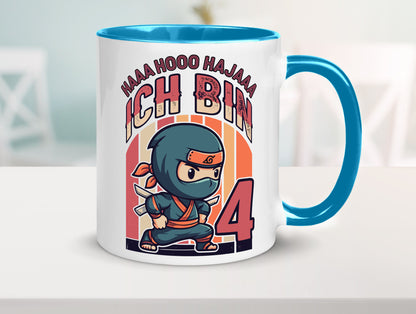 4. Geburtstag | Ninja Junge 4 Jahre lustiger Spruch Geschenk Geschenkidee Tasse