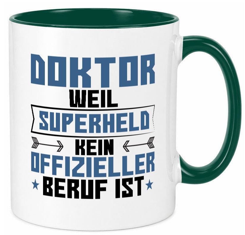 Superheld Doktor | Doktorand Doktortitel lustiger Spruch Geschenk Humor Tasse