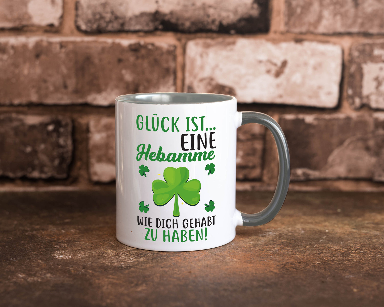 Hebamme Dankeschön | Dankes Tasse Kleeblätter Glück Humor Geschenkidee