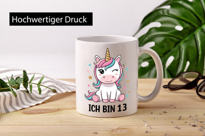 13. Geburtstag | 13 Jahre Einhorn Mädchen Geschenkidee Humor Tasse
