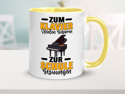 Zum Klavier spielen geboren zur Schule gezwungen v2 lustiger Spruch Geschenk