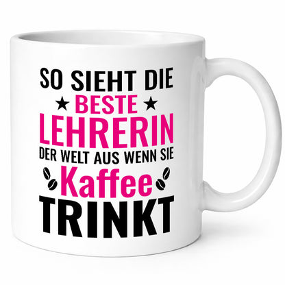 Kaffee trinkt: Lehrerin | Schule Beruf Schüler Geschenk Arbeit Kollegen Büro