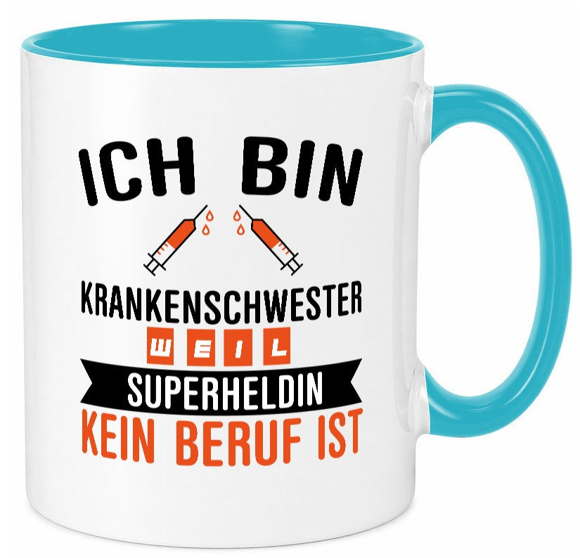 Krankenschwester Superheldin | Beruf Tasse Pflegerin Humor Arbeit Kollegen Büro