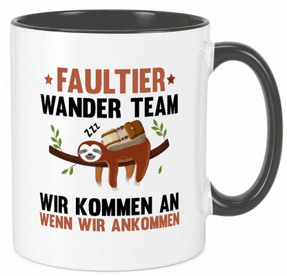 Faultier Wanderteam | Spruch Motiv Wandern lustig Tierliebhaber Humor Geschenk Tasse