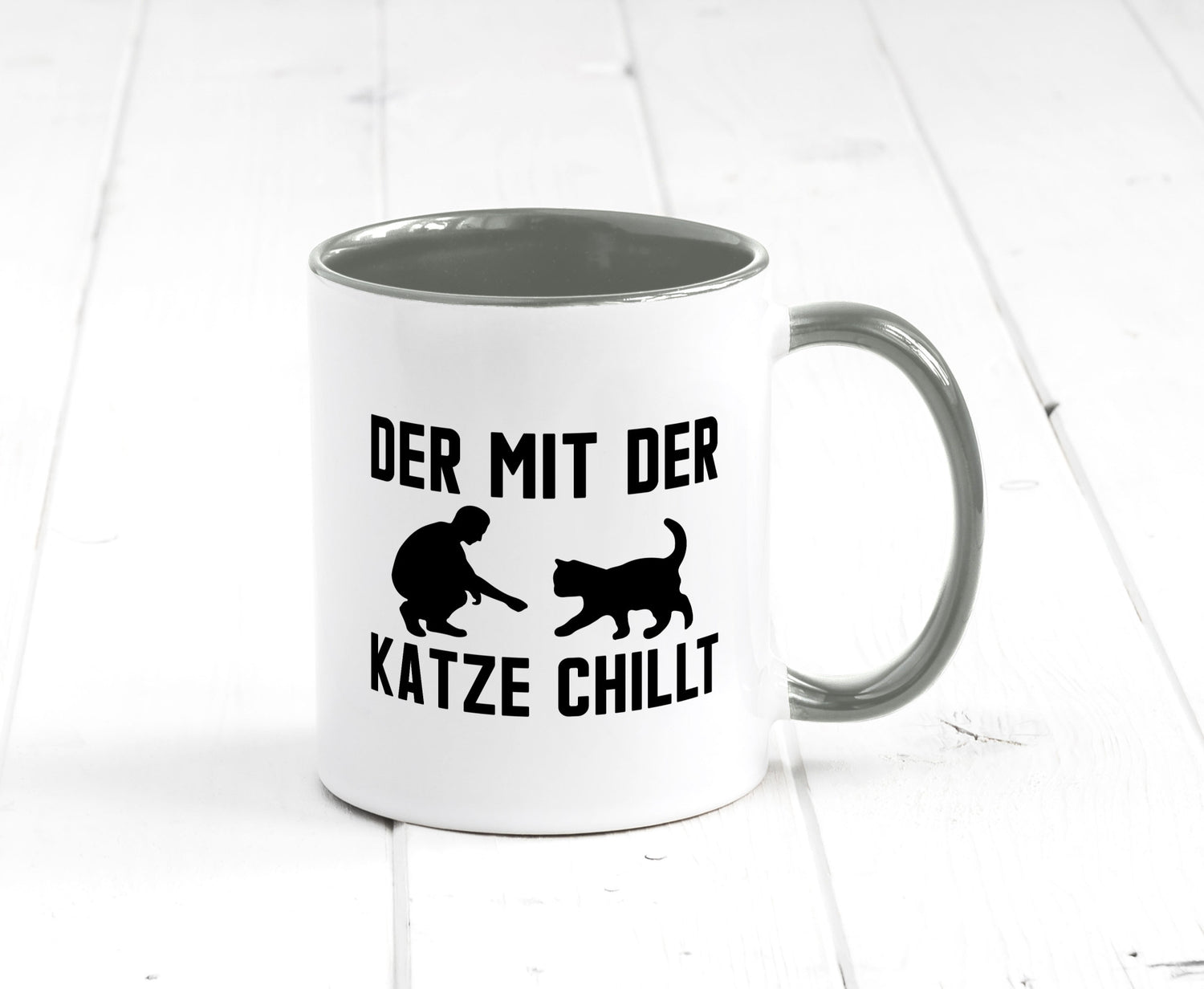 Mit der Katze | Chillen Katzenliebhaber Tierfreund lustiger Spruch Geschenk