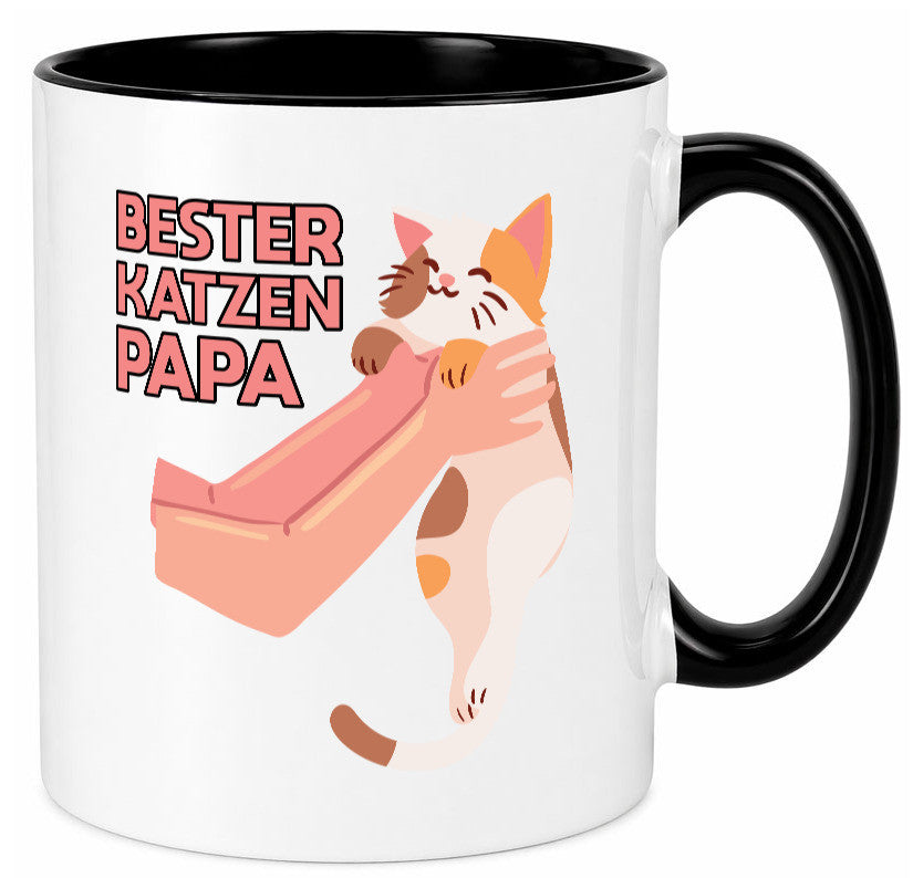 Bester Katzenpapa | Katze Gabel Geschenk Tierliebhaber Humor lustiger Spruch Tasse