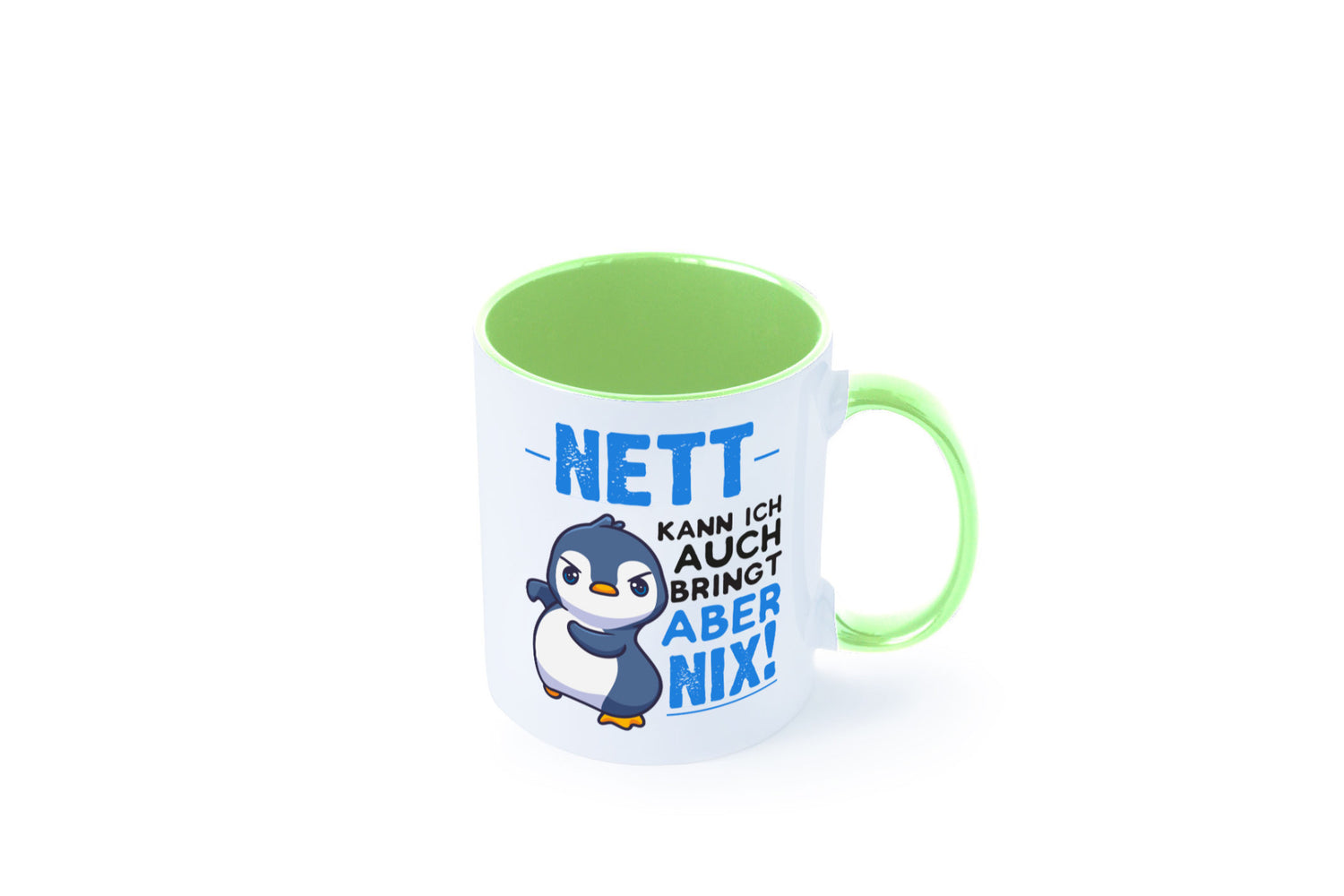 Nett kann ich auch | lustige Spruchtasse Pinguin Geschenk Humor Geschenkidee