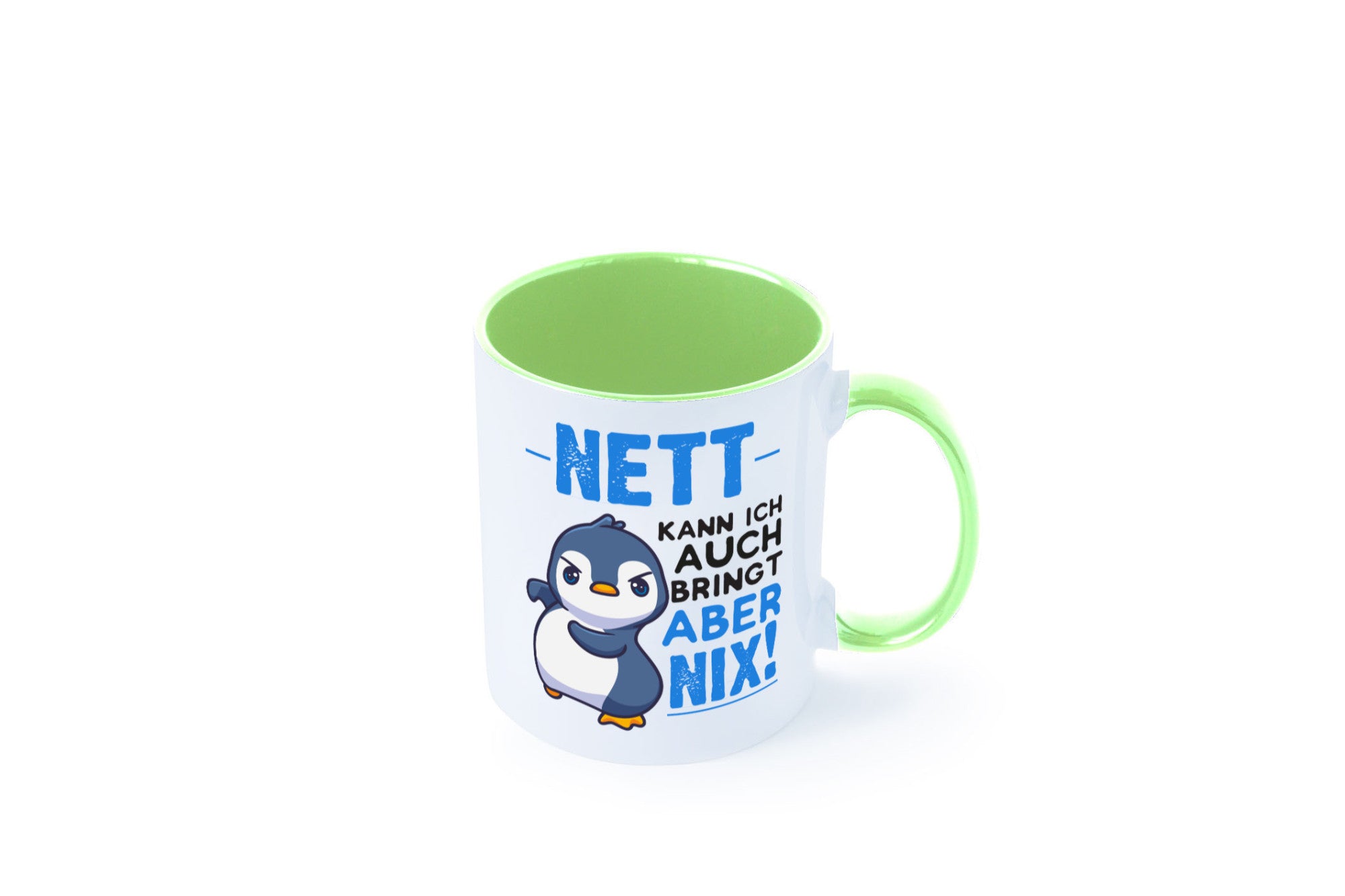 Nett kann ich auch | lustige Spruchtasse Pinguin Geschenk Humor Geschenkidee