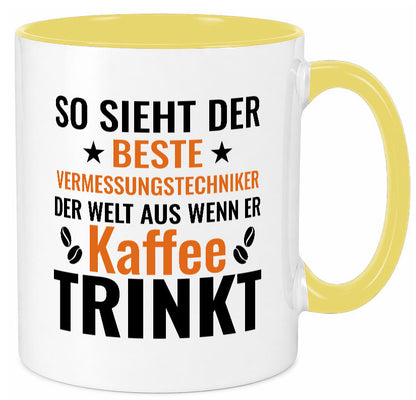 Kaffee trinkt: Vermessungstechniker | Techniker Geschenk Humor Geschenkidee