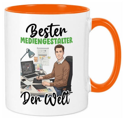 Bester Mediengestalter | Medien v2 Geschenk Humor Geschenkidee lustiger Spruch Tasse