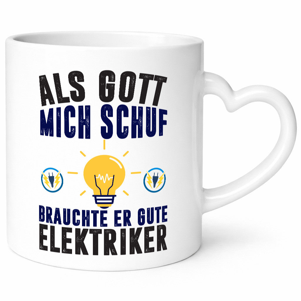 Als mich Gott schuf | Elektriker Arbeit Humor Kollegen Büro Geschenkidee Tasse