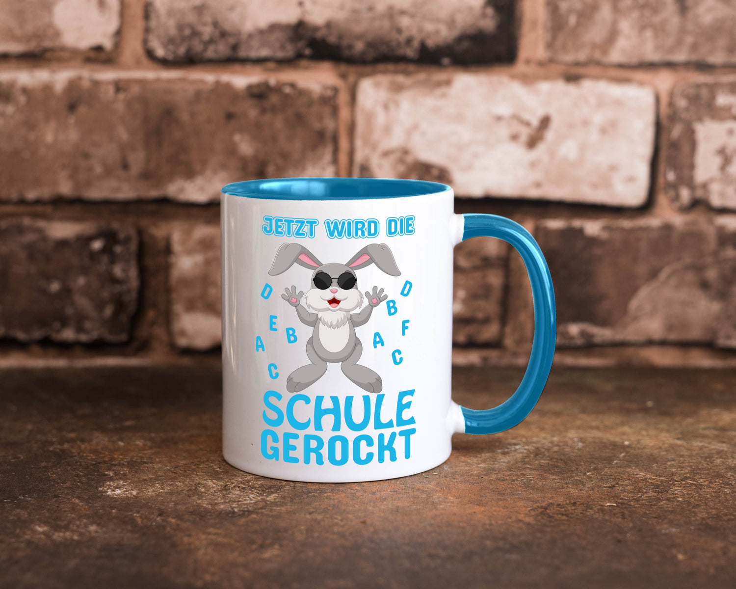 Schule wird gerockt | Schulbeginn Tasse cooler Hase lustiger Spruch Geschenk