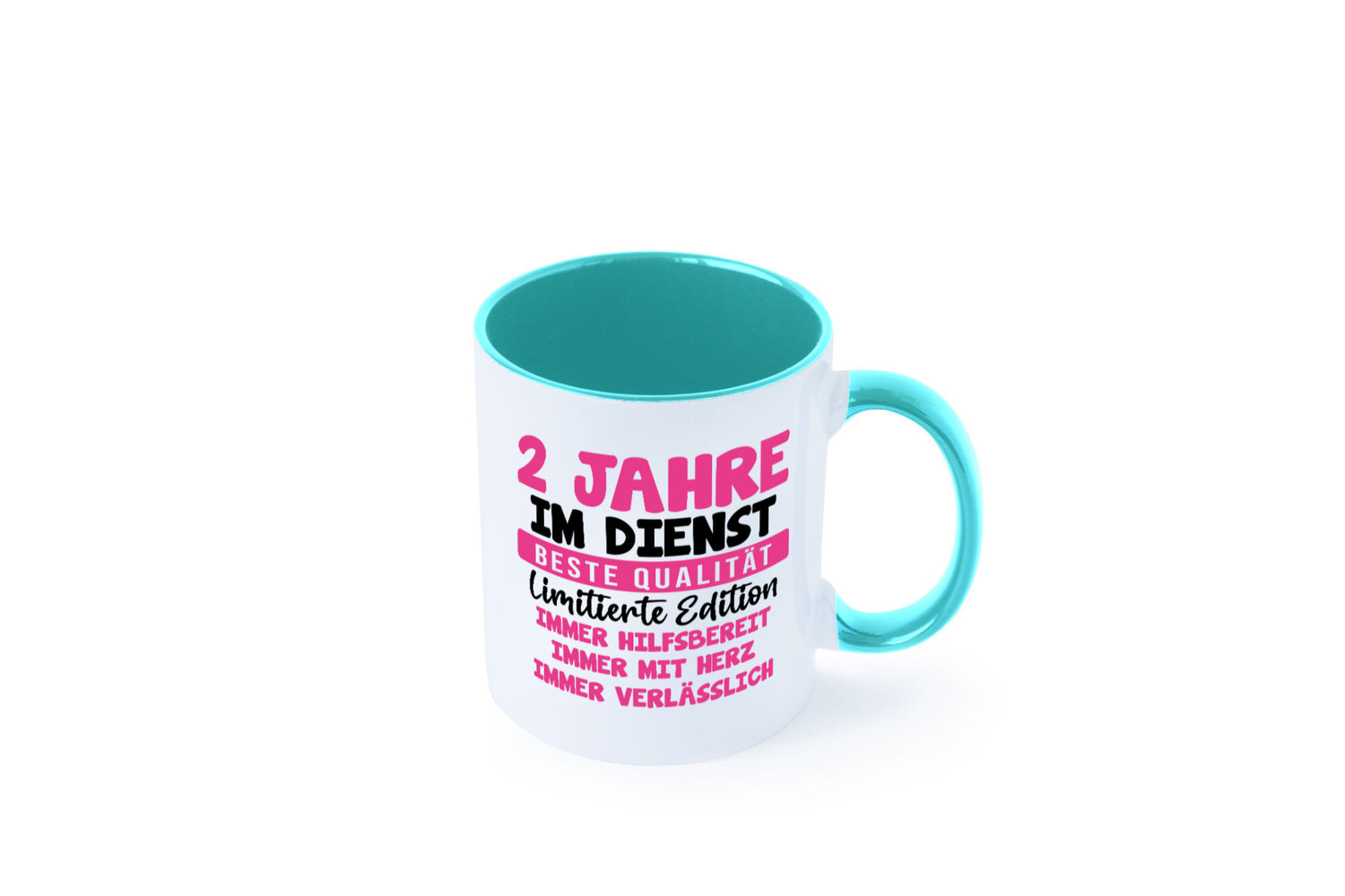 2 Jahre im Dienst | Jubiläum Arbeit v10 lustig Kollegen Büro Geschenk Tasse
