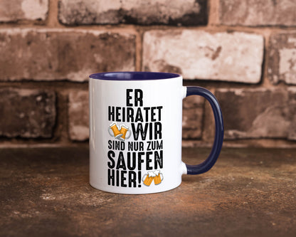 JGA | Er heiratet Junggesellenabschied Polterabend v2 lustiger Spruch Geschenk