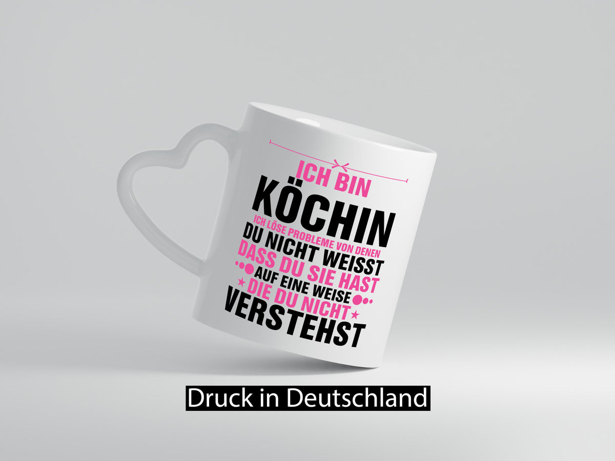 Löse Probleme: Köchin | Chefköchin Chefkoch v2 lustig Arbeit Kollegen Büro Tasse