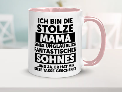 Stolze Mama | Fantastischer Sohn Beste Humor Familie Geschenkidee Tasse