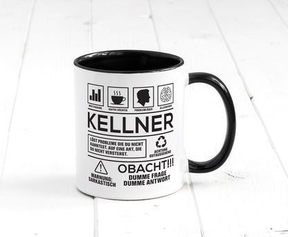 Achtung Probleme Kellner | kellnern Bedienung lustiger Spruch Geschenk Humor