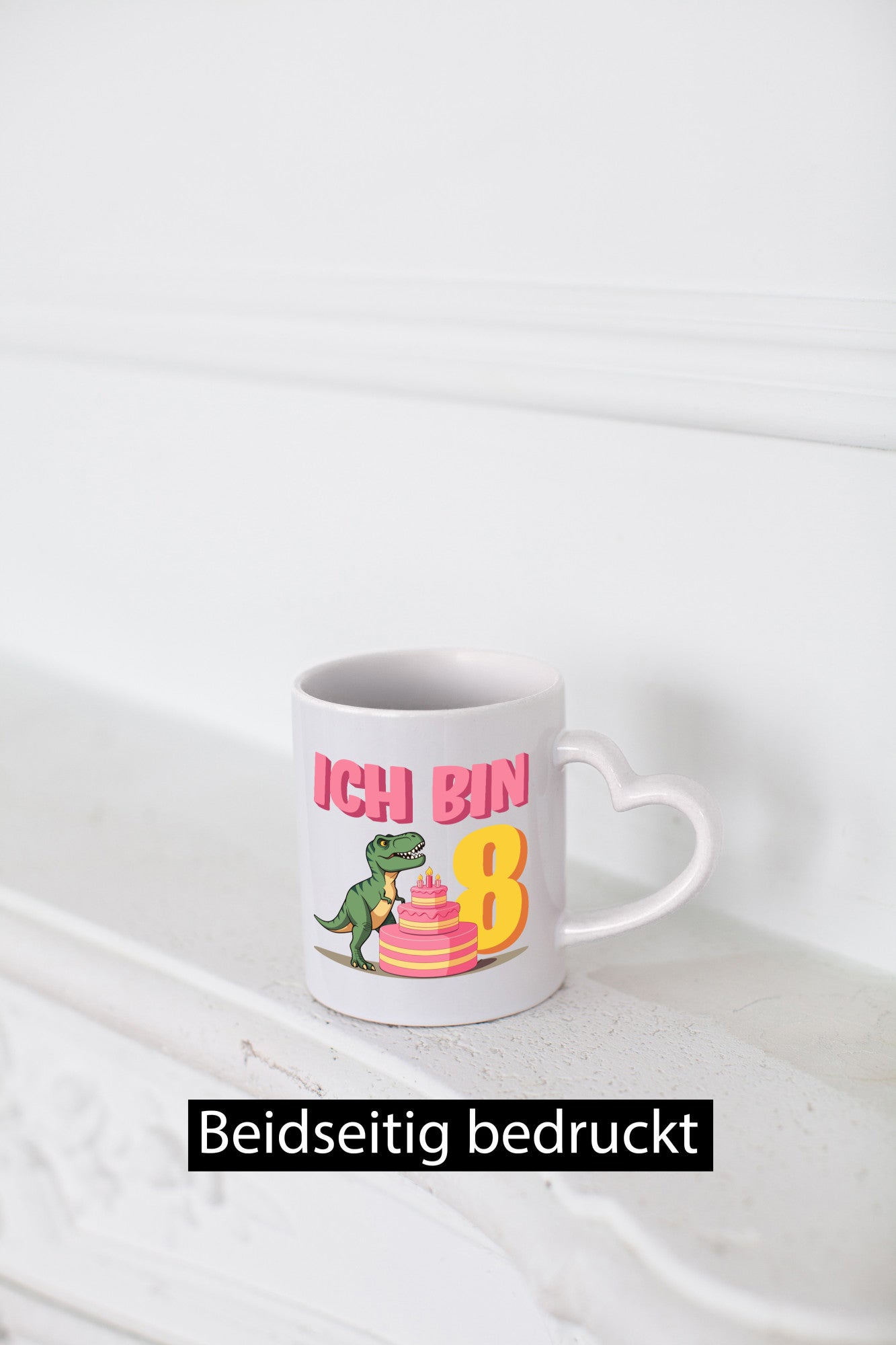 8. Geburtstag | Jahre Dinosaurier mit Kuchen Geschenkidee Humor Tasse