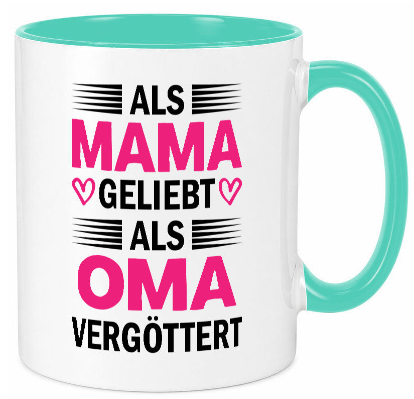 Als oma Vergöttert | Muttertag mama Großmutter Humor Familie Geschenkidee Tasse