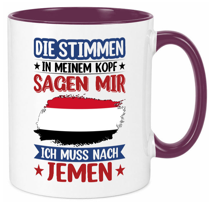 Jemen | Urlaub Stimmen in meinem Kopf Traumland Geschenk Humor Geschenkidee Tasse