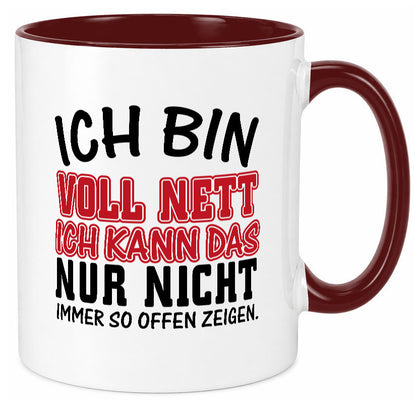 Ich bin voll nett Geschenkidee Humor Tasse